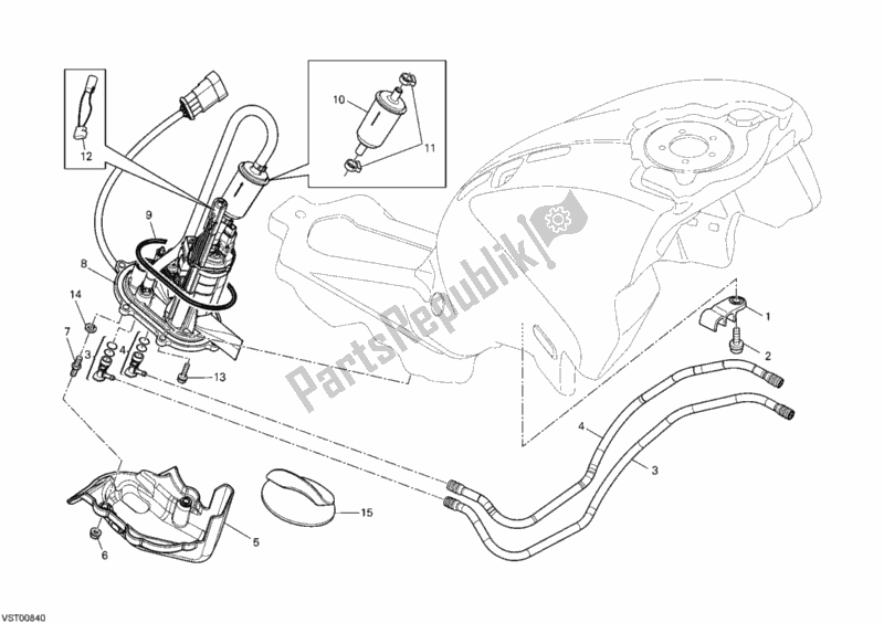 Todas las partes para Bomba De Combustible de Ducati Monster 696 USA 2012